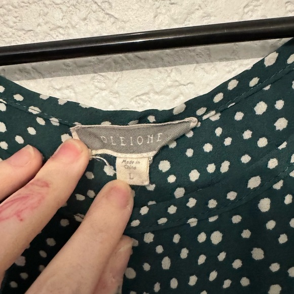 Pleione Teal Blouse with White Dots - Picture 2 of 2